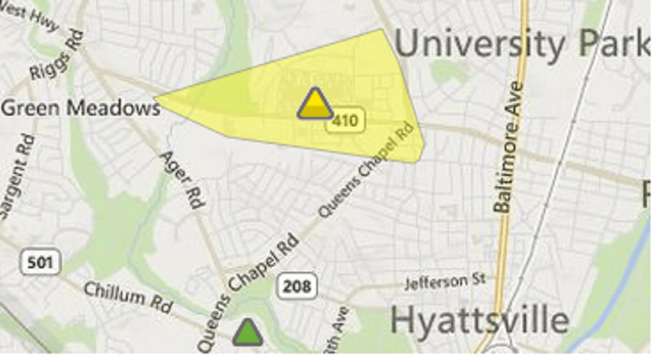 Power out near Prince George's Plaza Metro