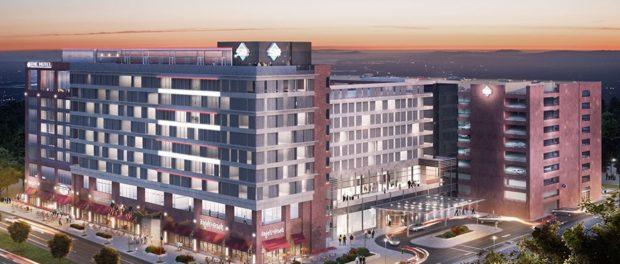 An artist rendering of The Hotel at the University of Maryland in College Park. Courtesy of University of Maryland