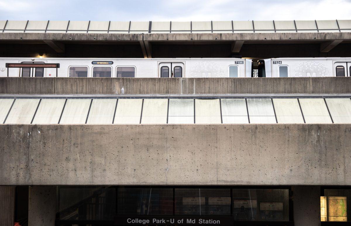 The College Park Metro Station on March 27, 2021. (Julia Nikhinson/College Park Here & Now)