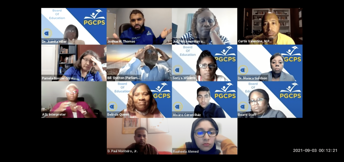 Members of the Prince George's County Public School System express their frustrations during a meeting on Sept. 2, 2021.
Courtesy of Kyle Heflinger