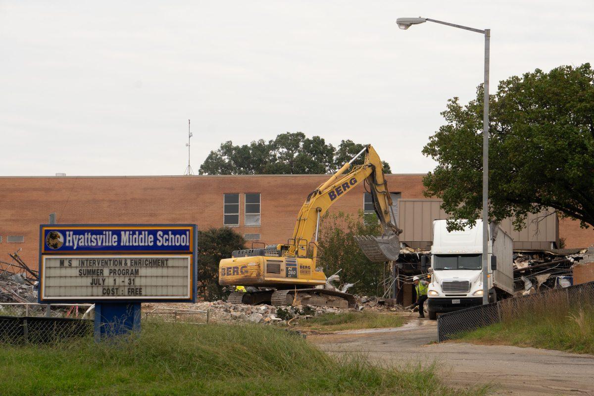 The demolition site of the Hyattsville Middle School in Maryland. (Photo by Kyle Heflinger)