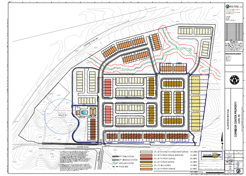 Preliminary plan for Corridor Center.
Courtesy of Pulte Home Company