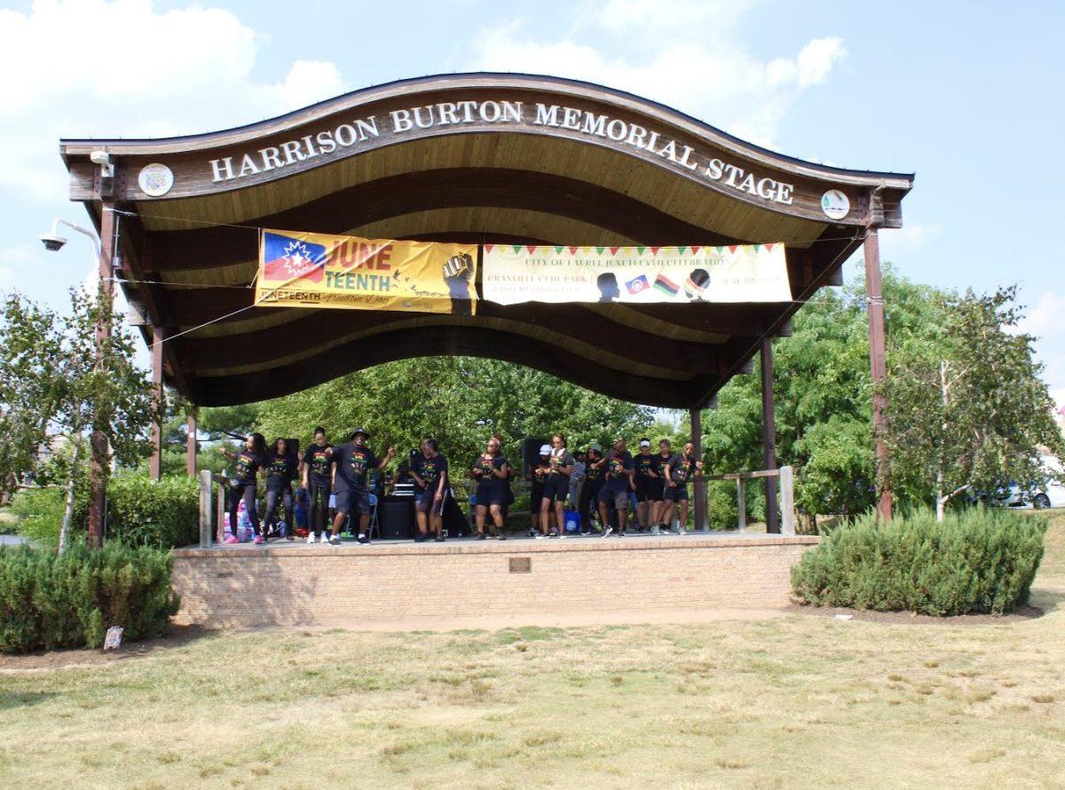  The Juneteenth Line Dancers perform on the Granville Gude Park’s Harrison Burton Memorial Stage during the Juneteenth Celebration on June 22.
Courtesy of Aiesha Solomon