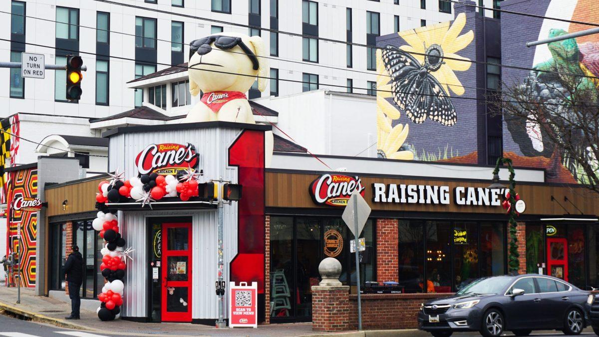The new College Park Raising Cane’s, which opened on Dec. 9,  is one of the popular restaurant’s 900 locations. The chain is known for its chicken fingers and special sauce. Photo by AUDREY BENGTSON