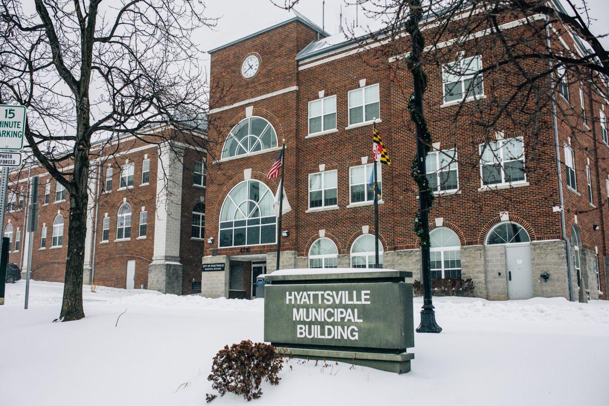 Hyattsville Municipal Building during Winter Storm Fern 2026.