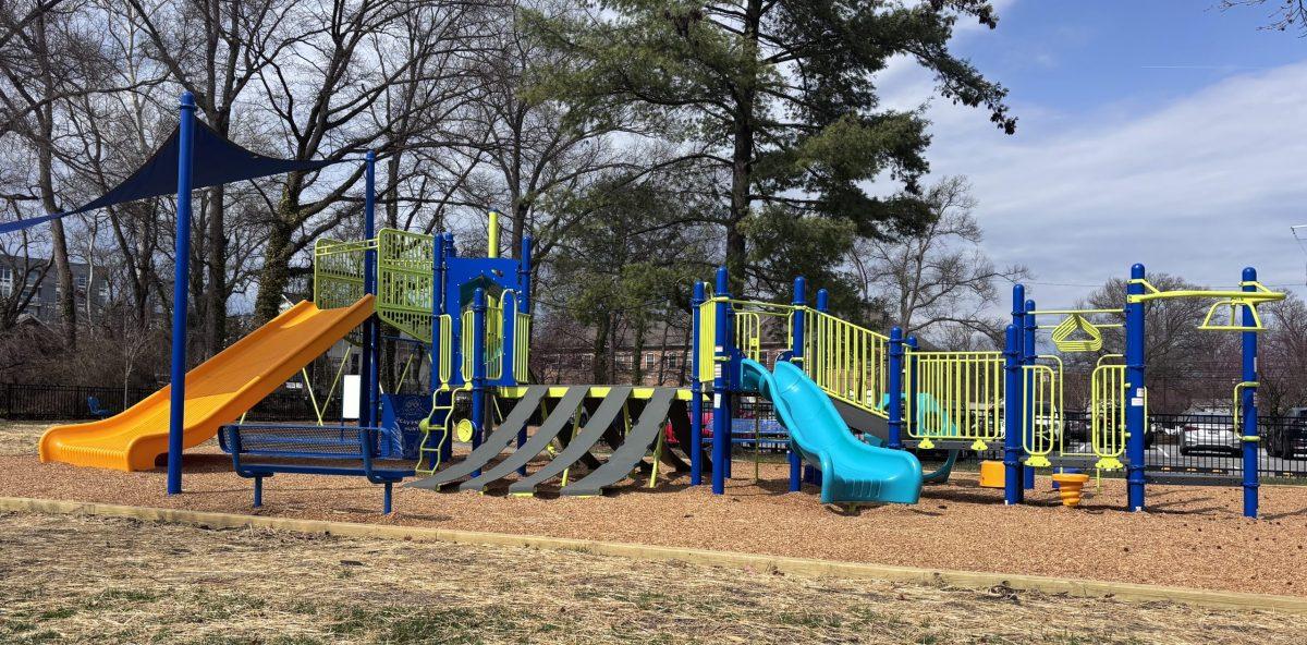 The Calvert Hills Playground has reopened after getting new equipment. Photo by ELIZABETH FARAGI