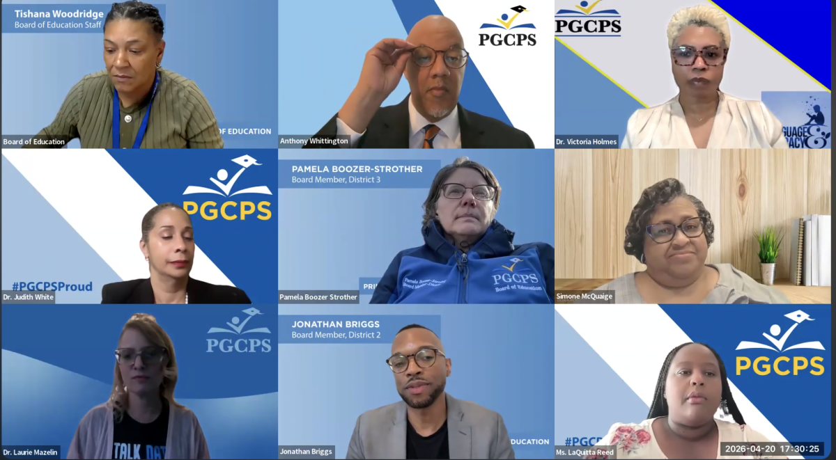 April 20 virtual Academic Achievement Committee meeting, PGCPS Board of Education