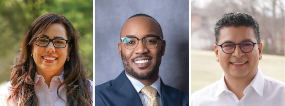 Michelle García (left), Martin Mitchell (center) and Darwin Romero (right); candidates for Prince George’s County seat are poised to make history this fall.