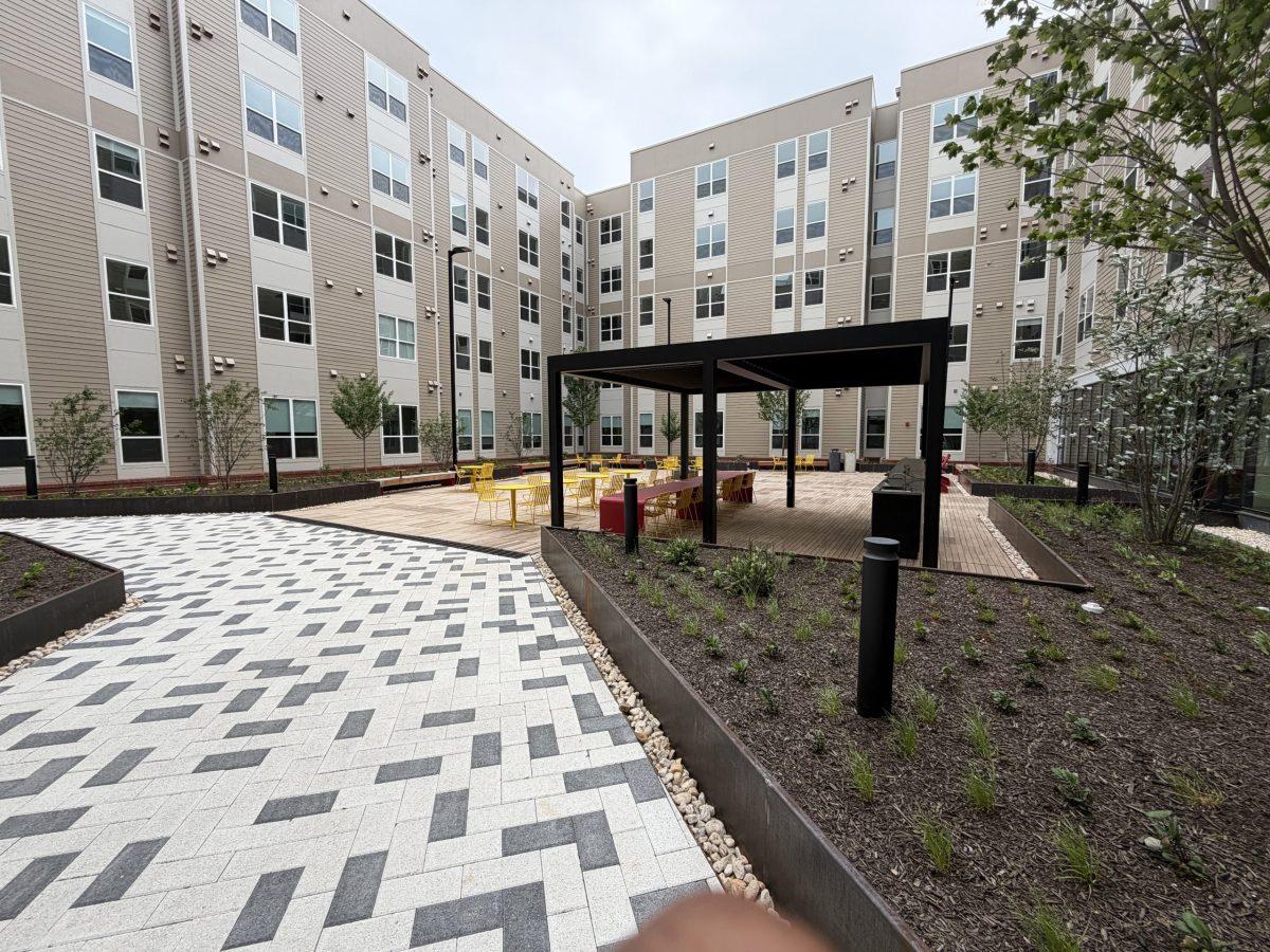 Discovery House, a new graduate student apartment building near the College Park/University of Maryland Metro, will be ready for tenants by Aug. 12. Photo by JALEN WADE
