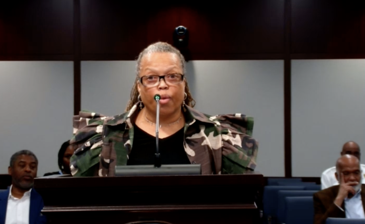 On May 28, 2026, veteran Beverly Simmons advocates for Prince George's County Council legislation that gives preference to veteran-owned small businesses.