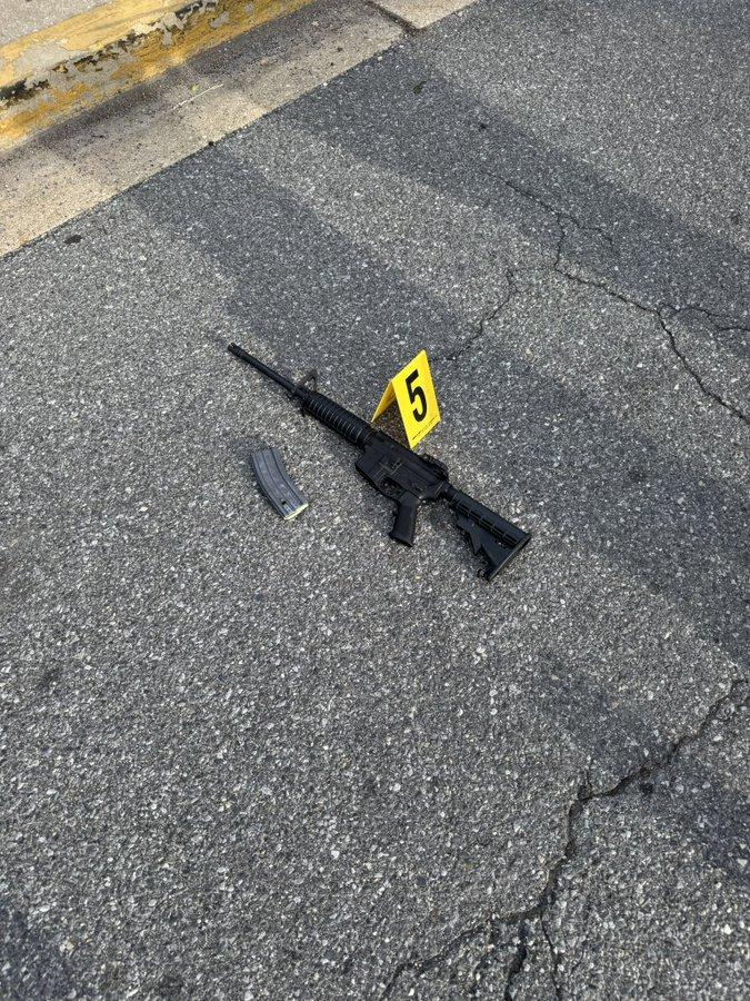 Prince George’s County Police released a photo of the AR-15 rifle they said a shooter used during a Friday afternoon shooting spree that began in College Park and ended in Greenbelt. Photo courtesy of Prince George's County Police Department
