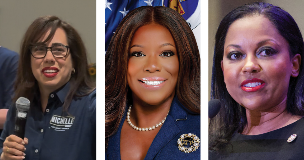 Michelle García (left), Aisha Braveboy (center) and Vanessa Atterbeary (right) were among the women who claimed key victories in the Demo-
cratic primary elections, winning nominations for county council and county executive races across the region.