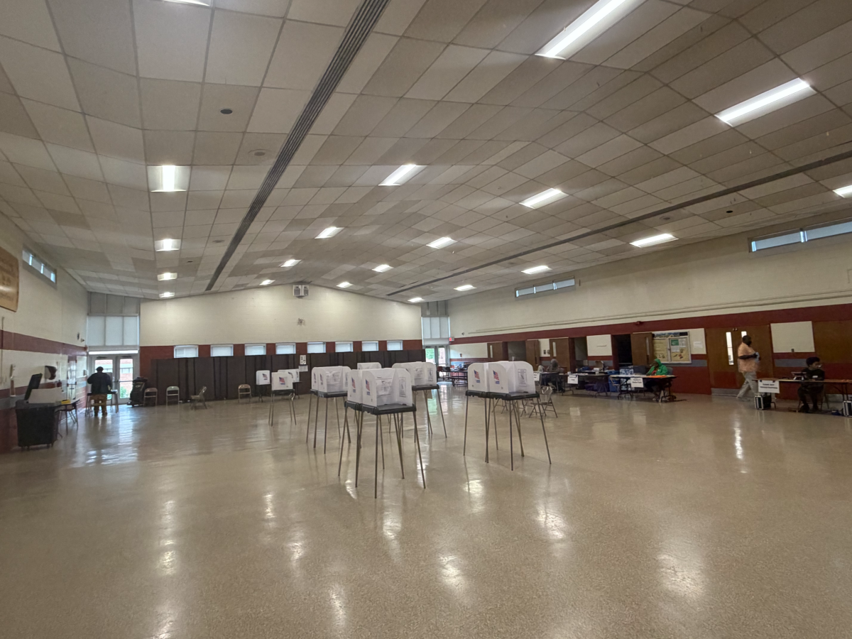 Election officials said turnout has been low at polling locations like this one at Dwight D. Eisenhower Middle School.