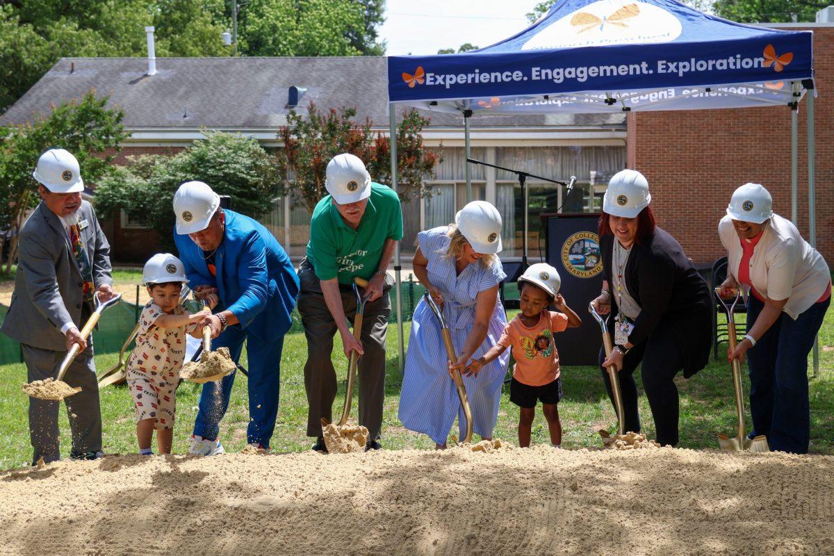 City officials and school administrators participate in a ground-breaking ceremony for a playground at Monarch Preschool in Hollywood. Photo by JONATHAN PETER BELLING